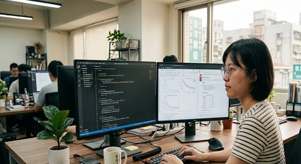 工程師開發 AI 客製工具的桌面情境